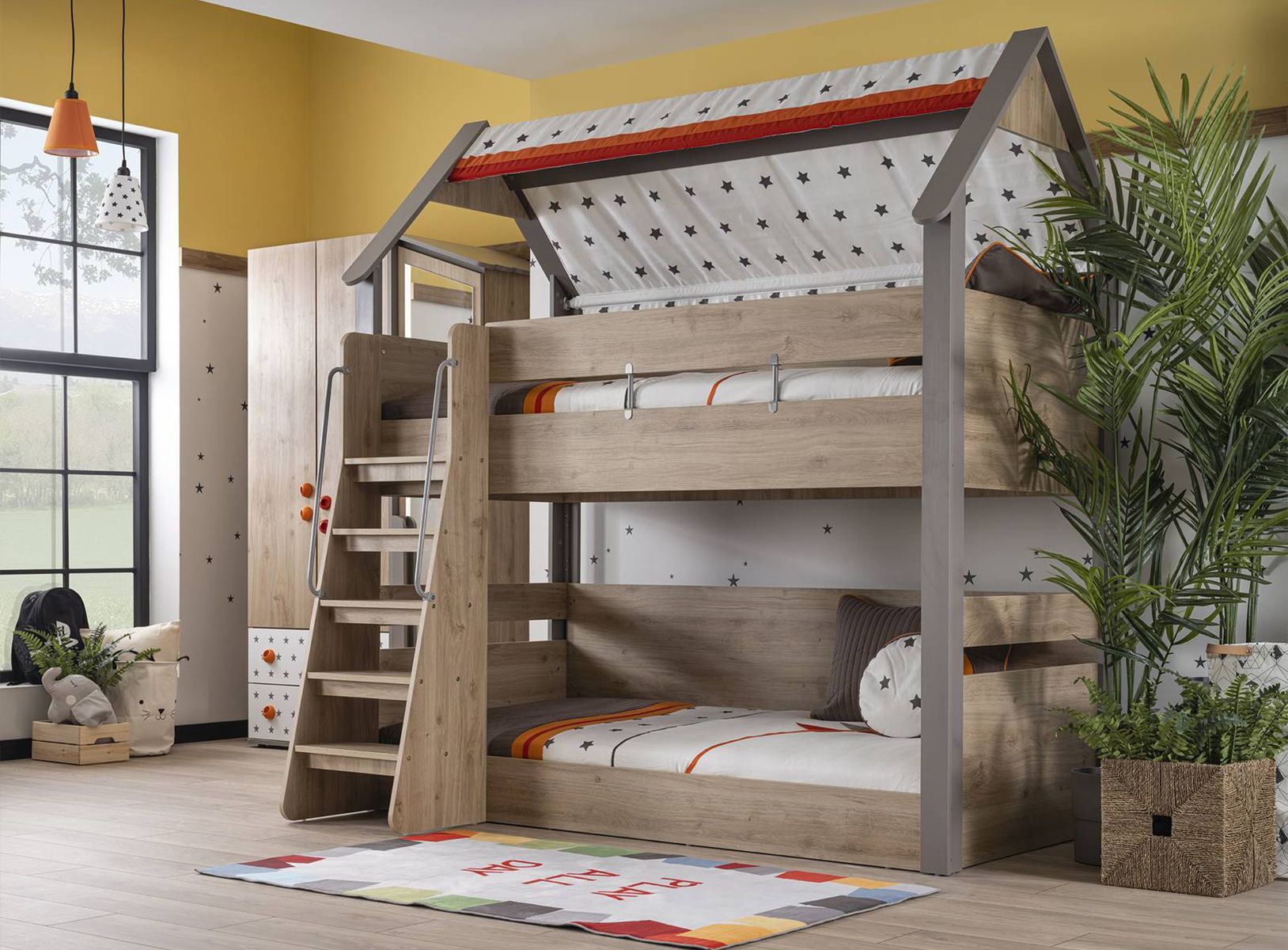 white wooden dresser with mirror